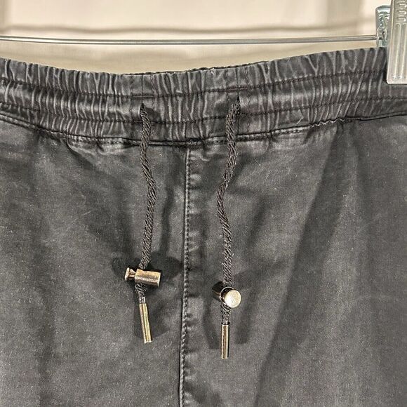 Zara Joggers Women's XL Solid Black Pull On Drawstring Pockets Elastic Waist - Picture 4 of 7